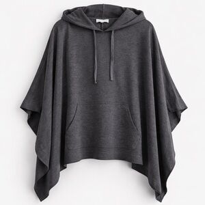 Neiman Marcus Dark Gray Hooded Poncho